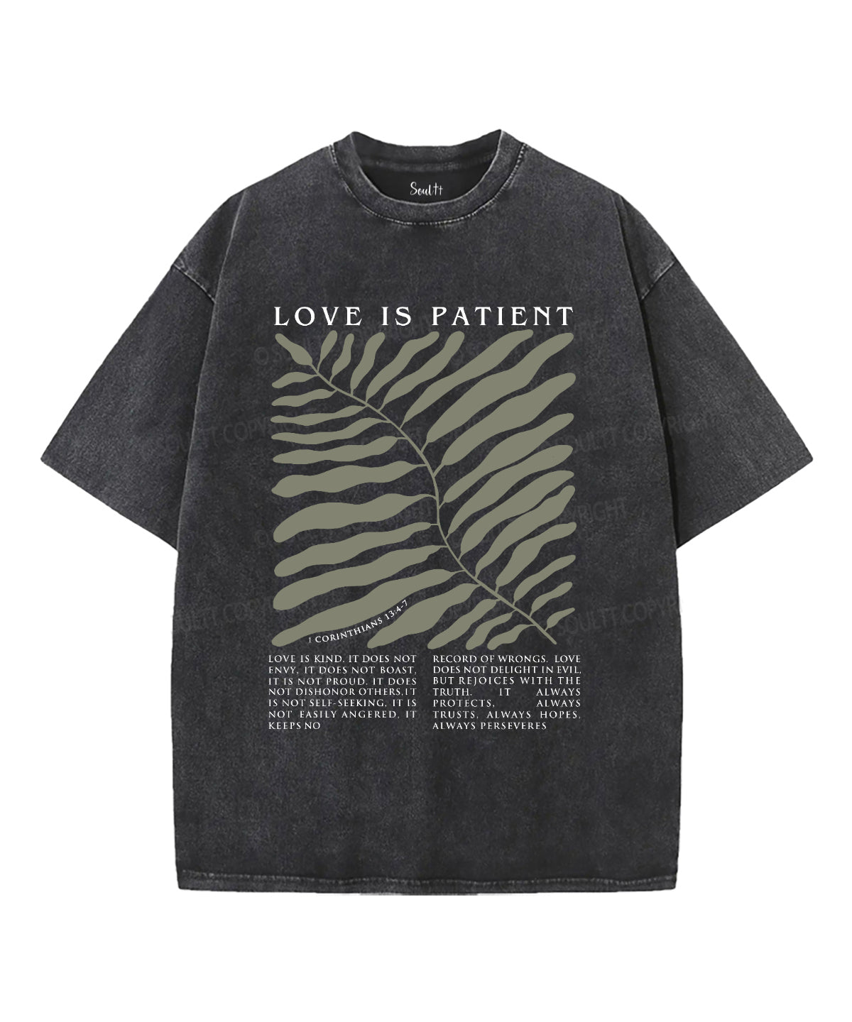 Love Is Patient Washed Christian T-shirt Hoodie, Sweatshirt | CiraTrend.com (Image 2)