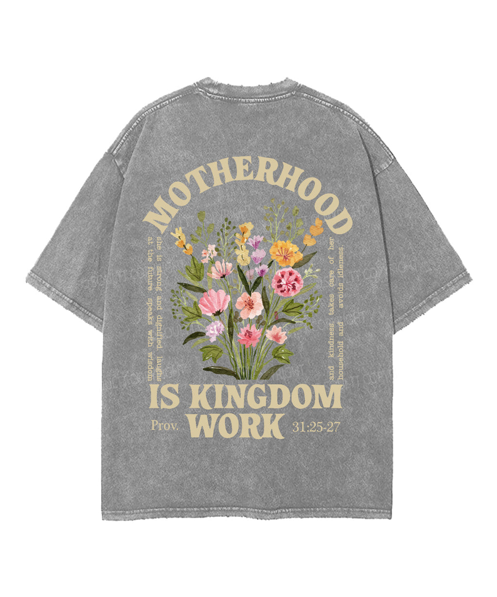 Motherhood Is Kingdom Work Double Sided Unisex Washed Christian T-shirt Style013 Hoodie, Sweatshirt | CiraTrend.com (Image 5)