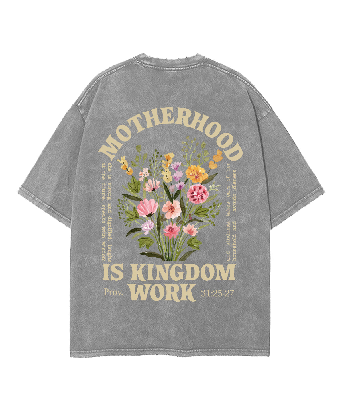 Motherhood Is Kingdom Work Double Sided Unisex Washed Christian T-shirt Style013 Hoodie, Sweatshirt | CiraTrend.com (Image 5)