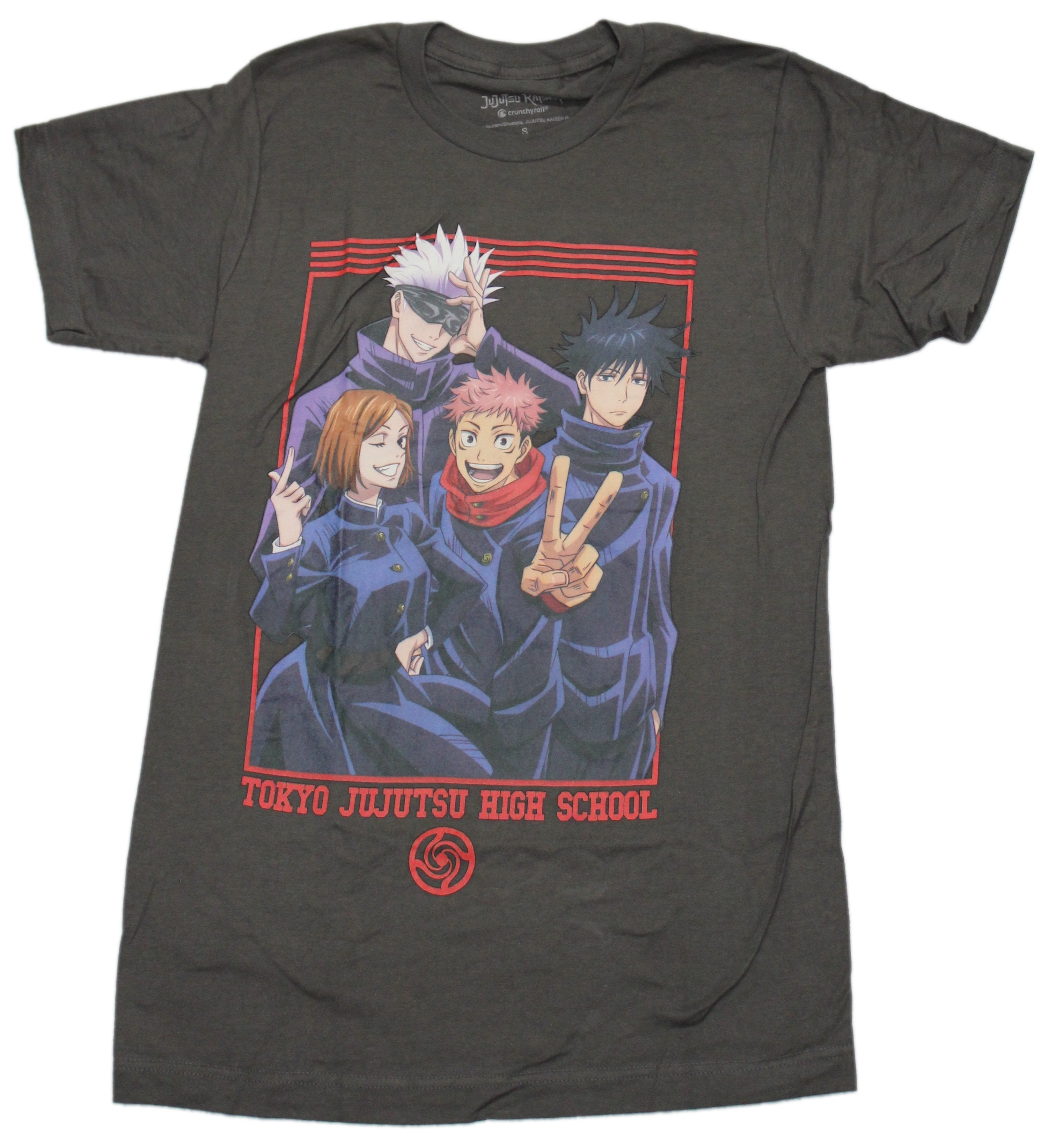 Jujutsu Kaisen Mens T-Shirt - Character Group in Red Line Group Hoodie, Sweatshirt | CiraTrend.com