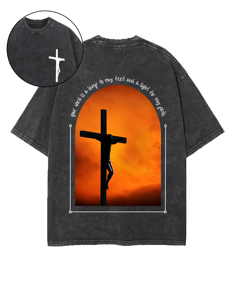 Your Word Is a Lamp Double Sided Unisex Washed Christian T-shirt Hoodie, Sweatshirt | CiraTrend.com (Image 1)