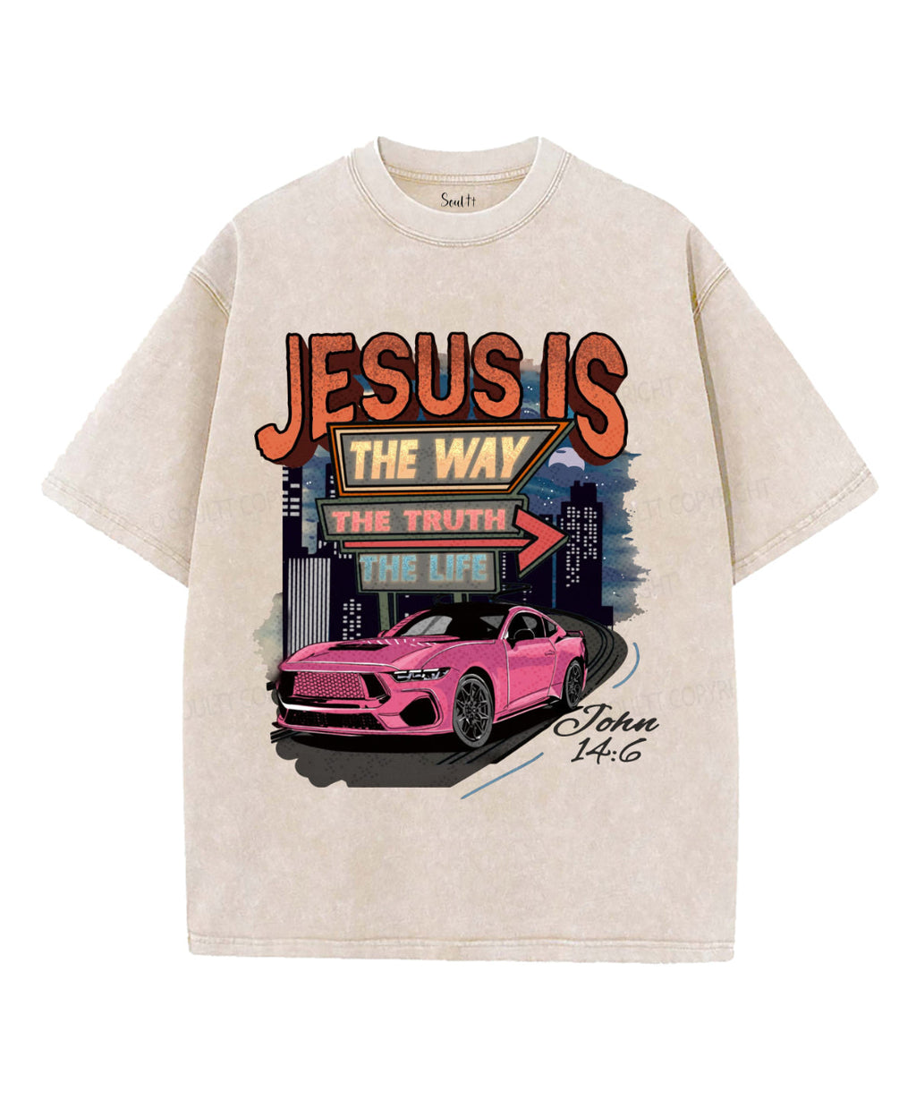 Jesus Is Way Truth Life Washed Christian T-Shirts, Hoodie, Sweatshirt