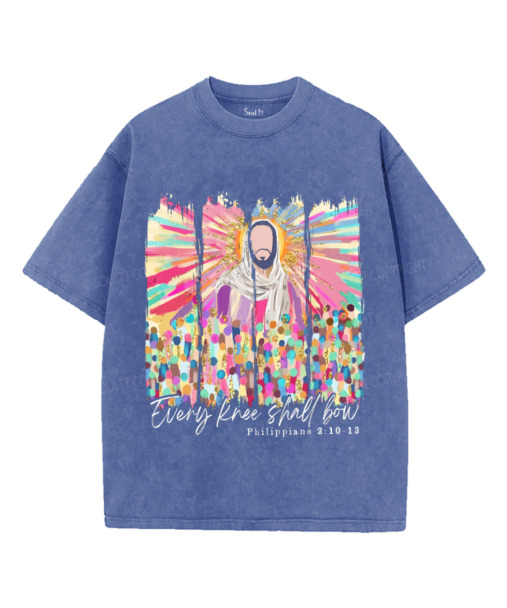 Every Knee Shall Bow Unisex Washed Christian T-shirt Hoodie, Sweatshirt | CiraTrend.com (Image 3)