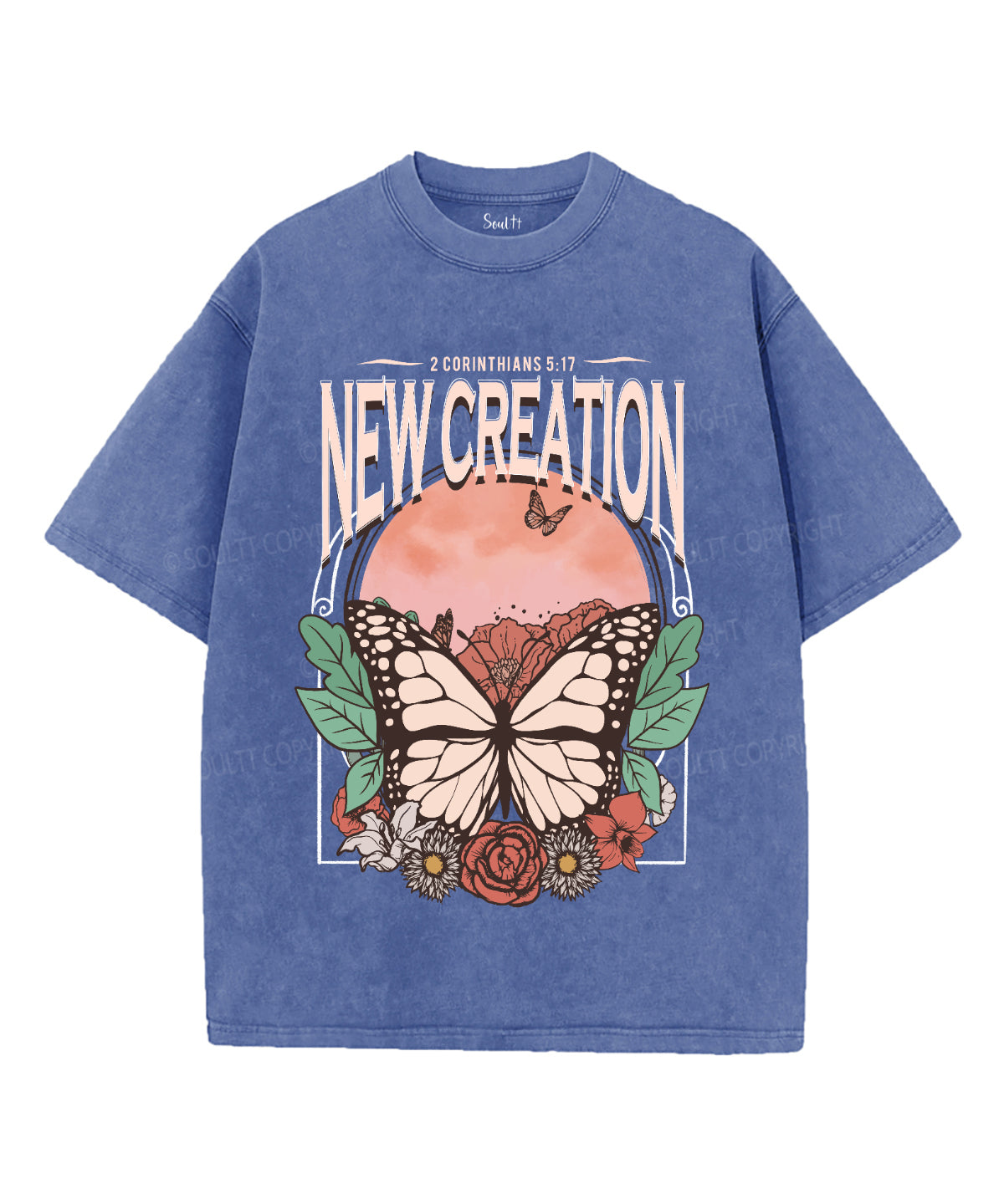 New Creation Unisex Washed Christian T-shirt Hoodie, Sweatshirt | CiraTrend.com (Image 3)