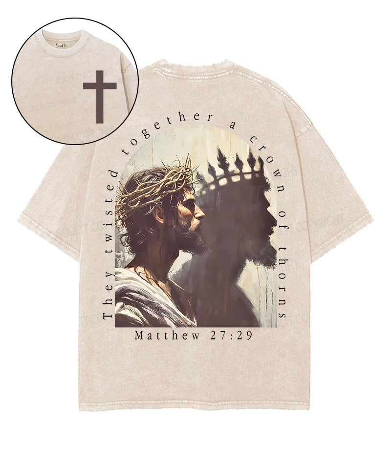 A Crown Of Thorns Double Sided Unisex Washed Christian T-shirt Hoodie, Sweatshirt | CiraTrend.com (Image 1)