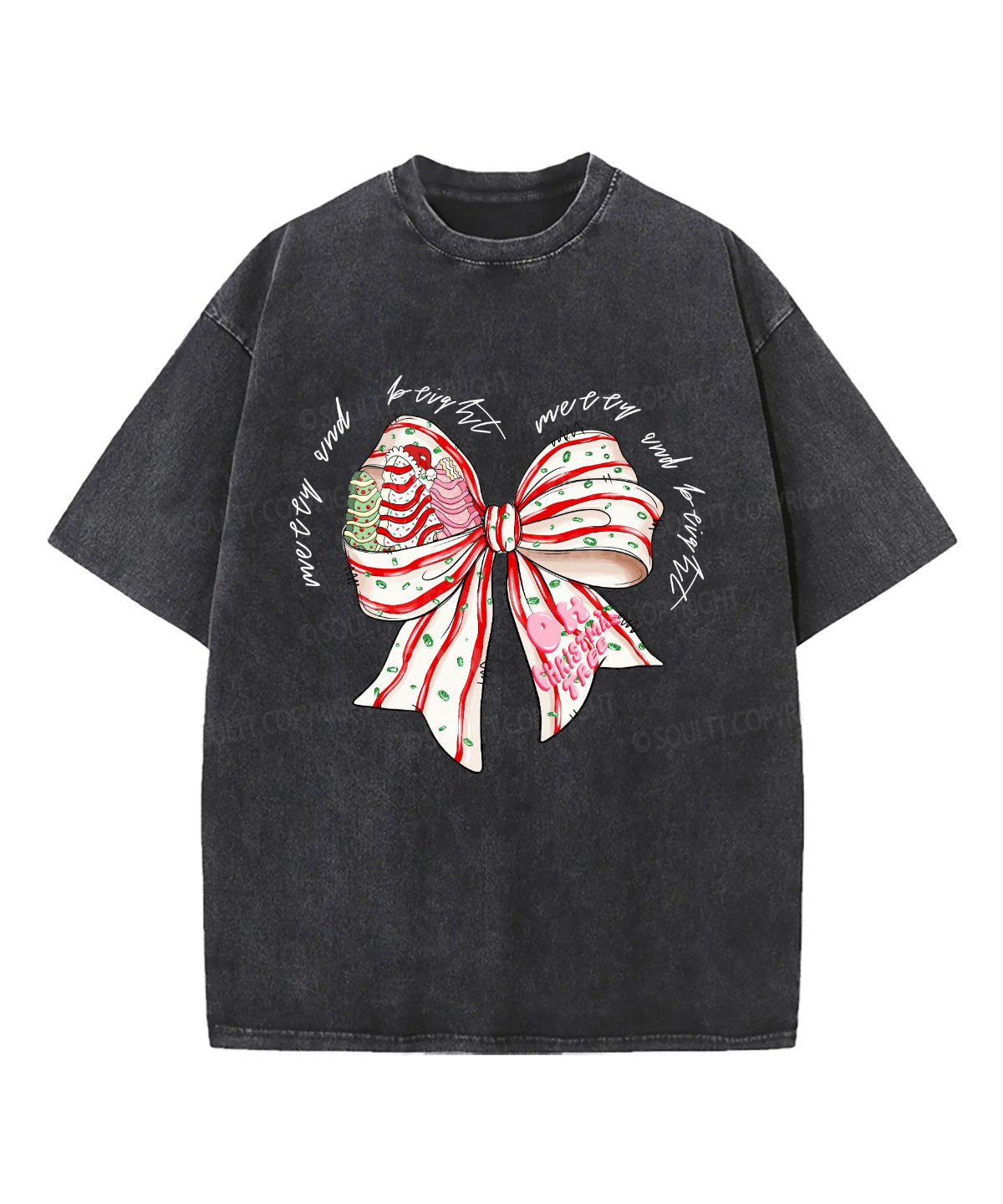 Merry And Bright Washed Christian T-shirt Hoodie, Sweatshirt | CiraTrend.com (Image 1)