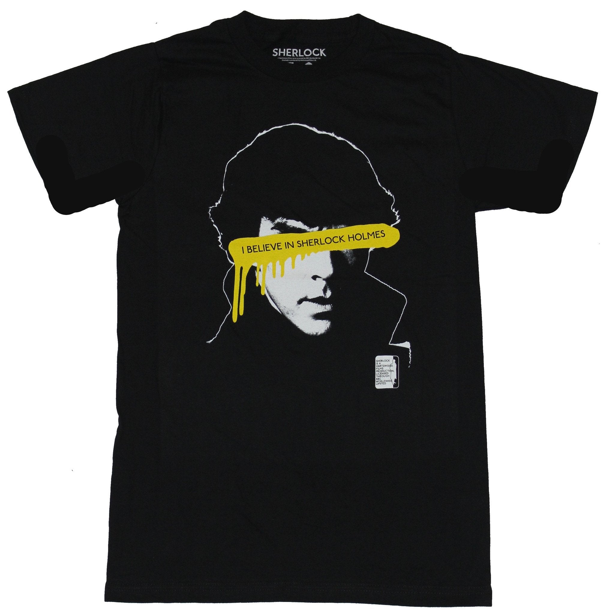Sherlock BBC Show Mens T-Shirt - I Believe in Sherlock Holes Dripping Face Image Hoodie, Sweatshirt | CiraTrend.com