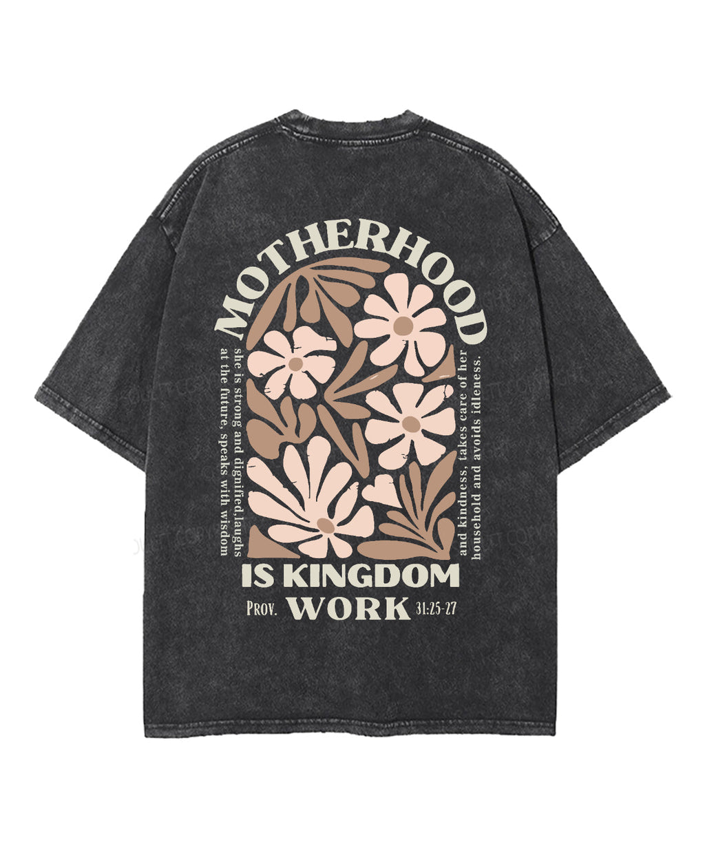Motherhood Is Kingdom Work Double Sided Washed Christian T-shirt Hoodie, Sweatshirt | CiraTrend.com (Image 5)