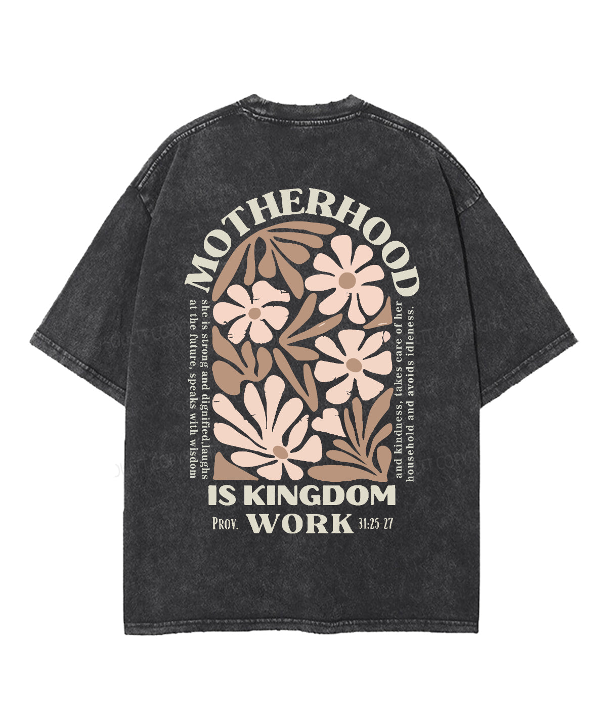 Motherhood Is Kingdom Work Double Sided Washed Christian T-shirt Hoodie, Sweatshirt | CiraTrend.com (Image 5)