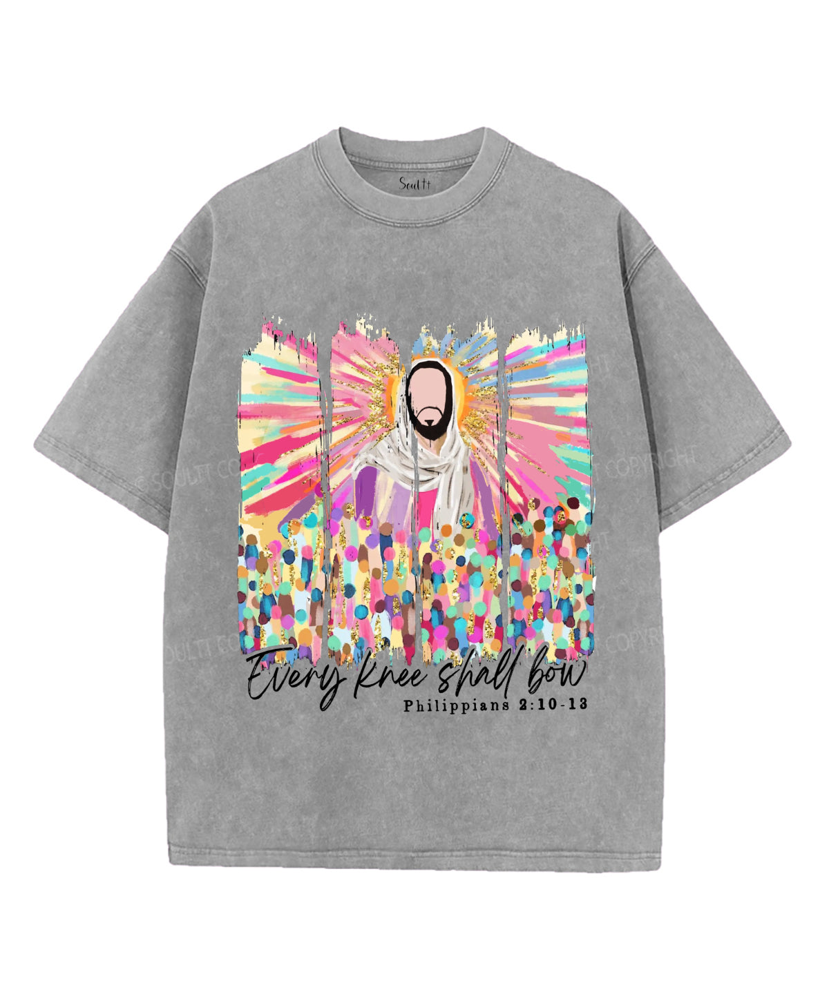 Every Knee Shall Bow Unisex Washed Christian T-shirt Hoodie, Sweatshirt | CiraTrend.com (Image 2)
