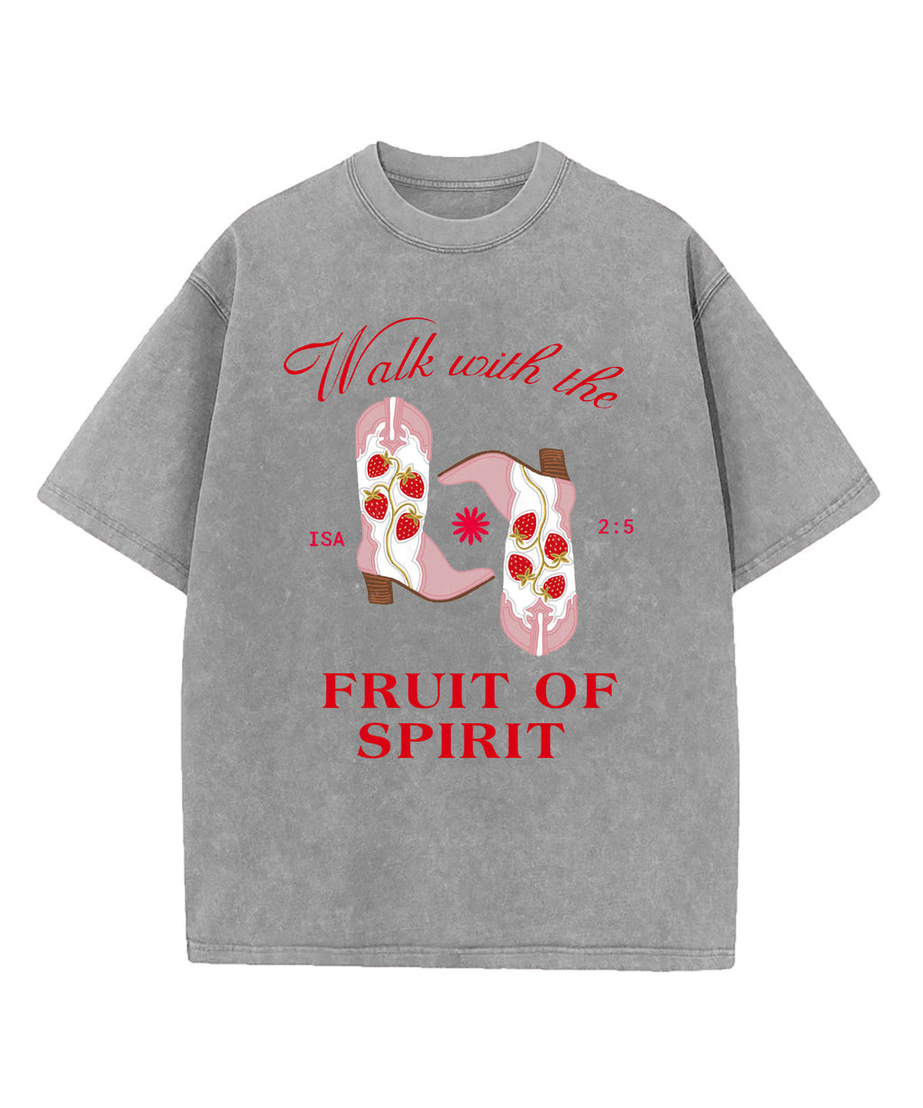 Walk With The Fruit Of Spirit Washed Christian T-shirt Hoodie, Sweatshirt | CiraTrend.com (Image 3)