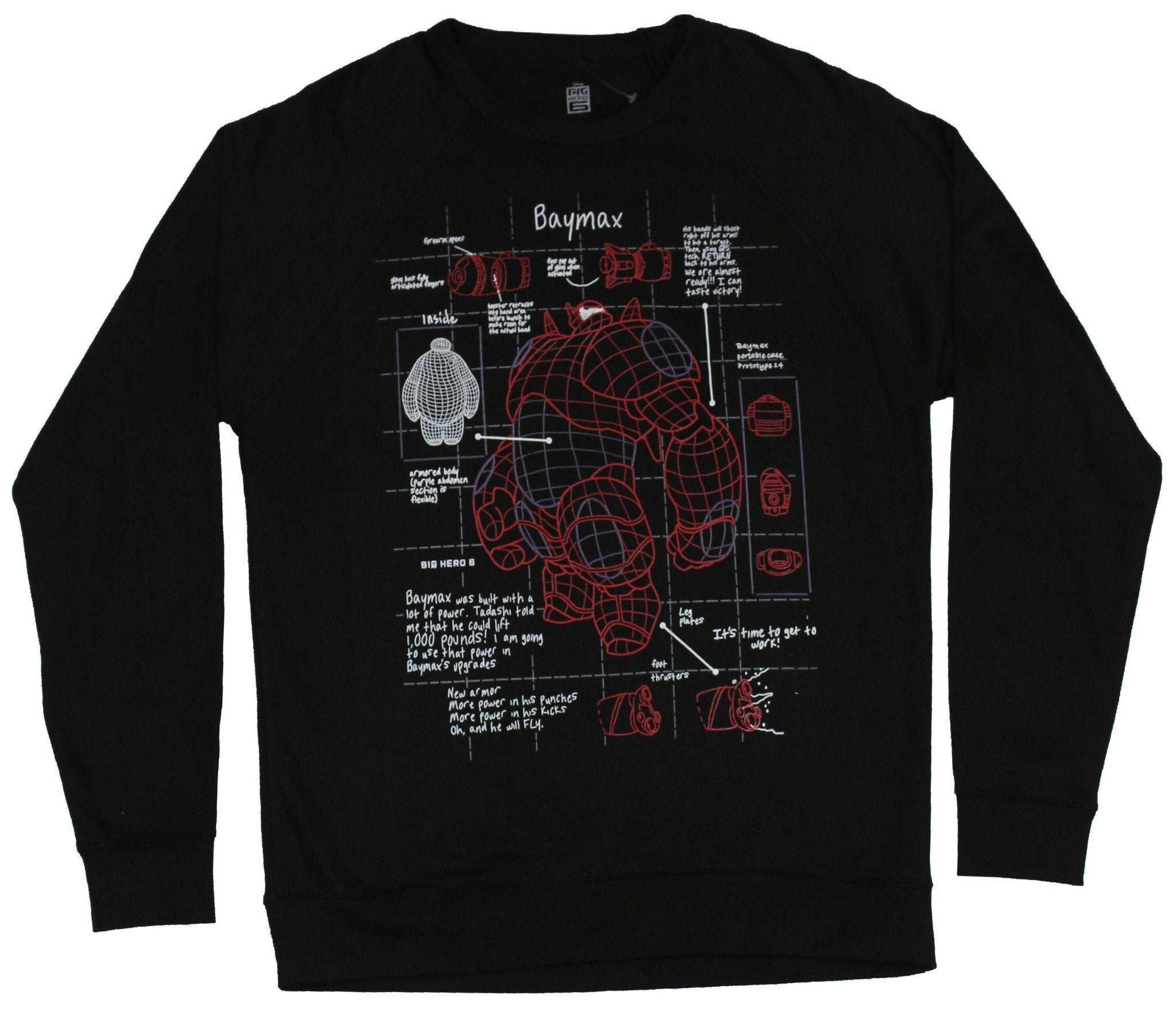 Big Hero Six 6 Red White Detailed Baymax Schematics T-Shirts, Hoodie, Sweatshirt