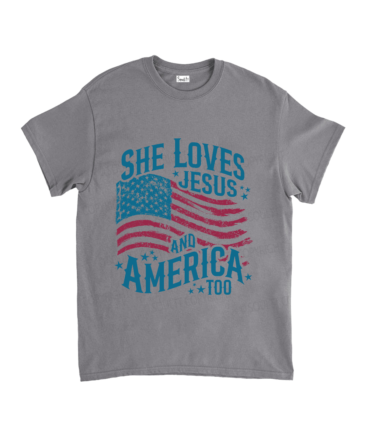 She Loves Jesus And America Unisex Cotton Christian T-Shirt Hoodie, Sweatshirt | CiraTrend.com (Image 3)