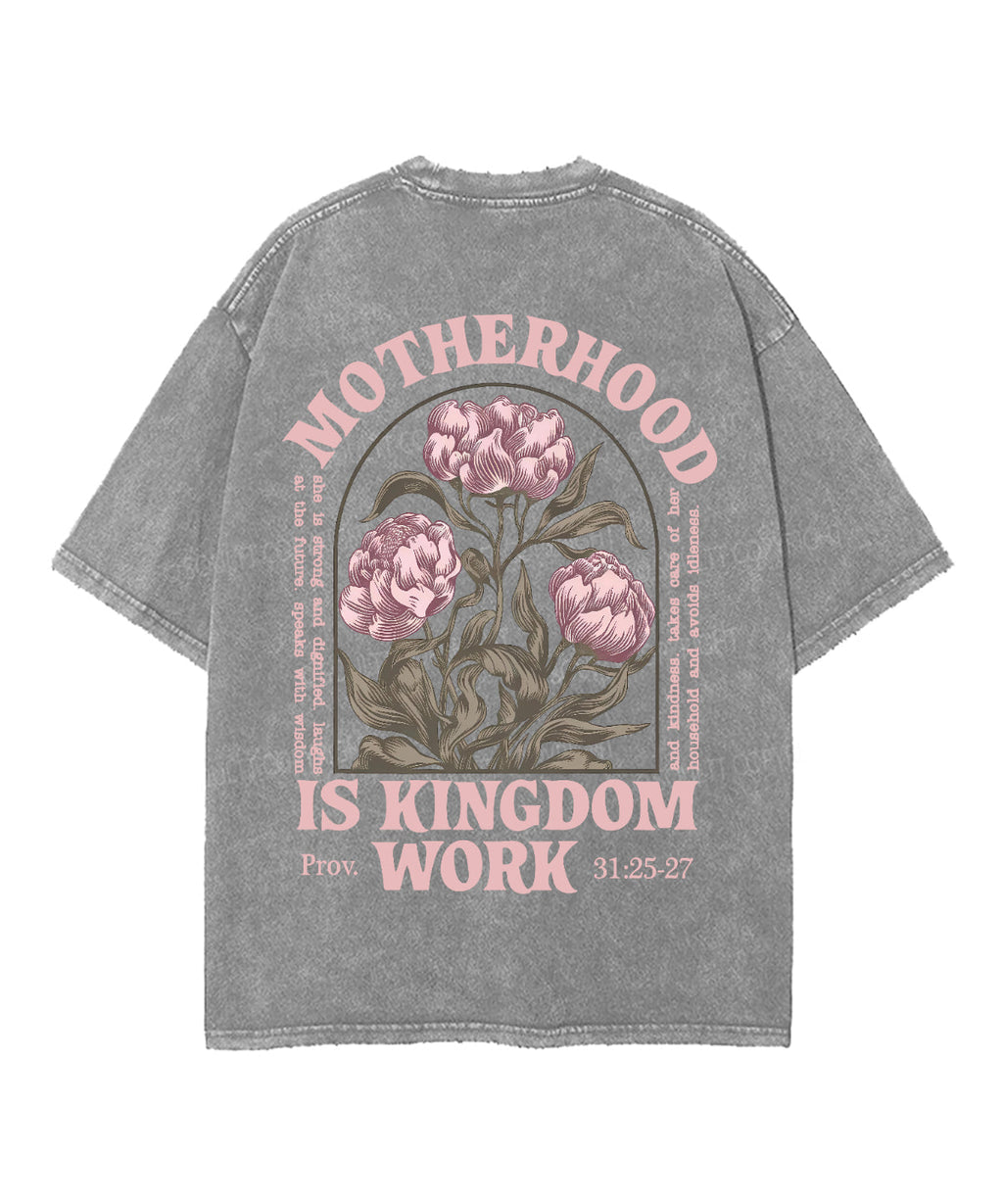 Motherhood Is Kingdom Work Double Sided Unisex Washed Christian T-shirt Style006 Hoodie, Sweatshirt | CiraTrend.com (Image 5)