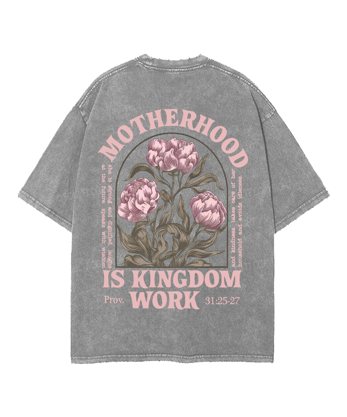 Motherhood Is Kingdom Work Double Sided Unisex Washed Christian T-shirt Style006 Hoodie, Sweatshirt | CiraTrend.com (Image 5)