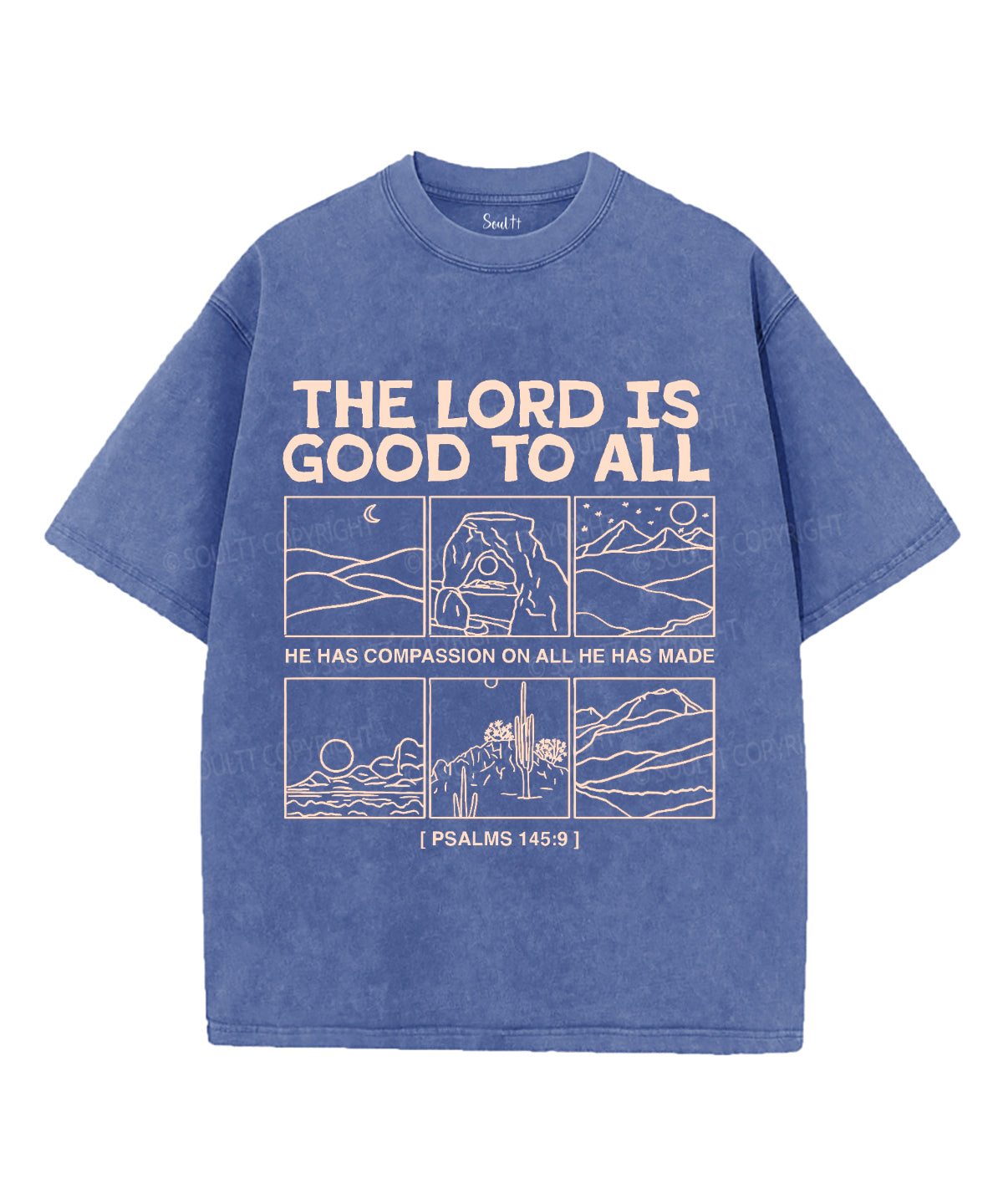 The Lord Is Good To All Unisex Washed Christian T-shirt Hoodie, Sweatshirt | CiraTrend.com (Image 1)