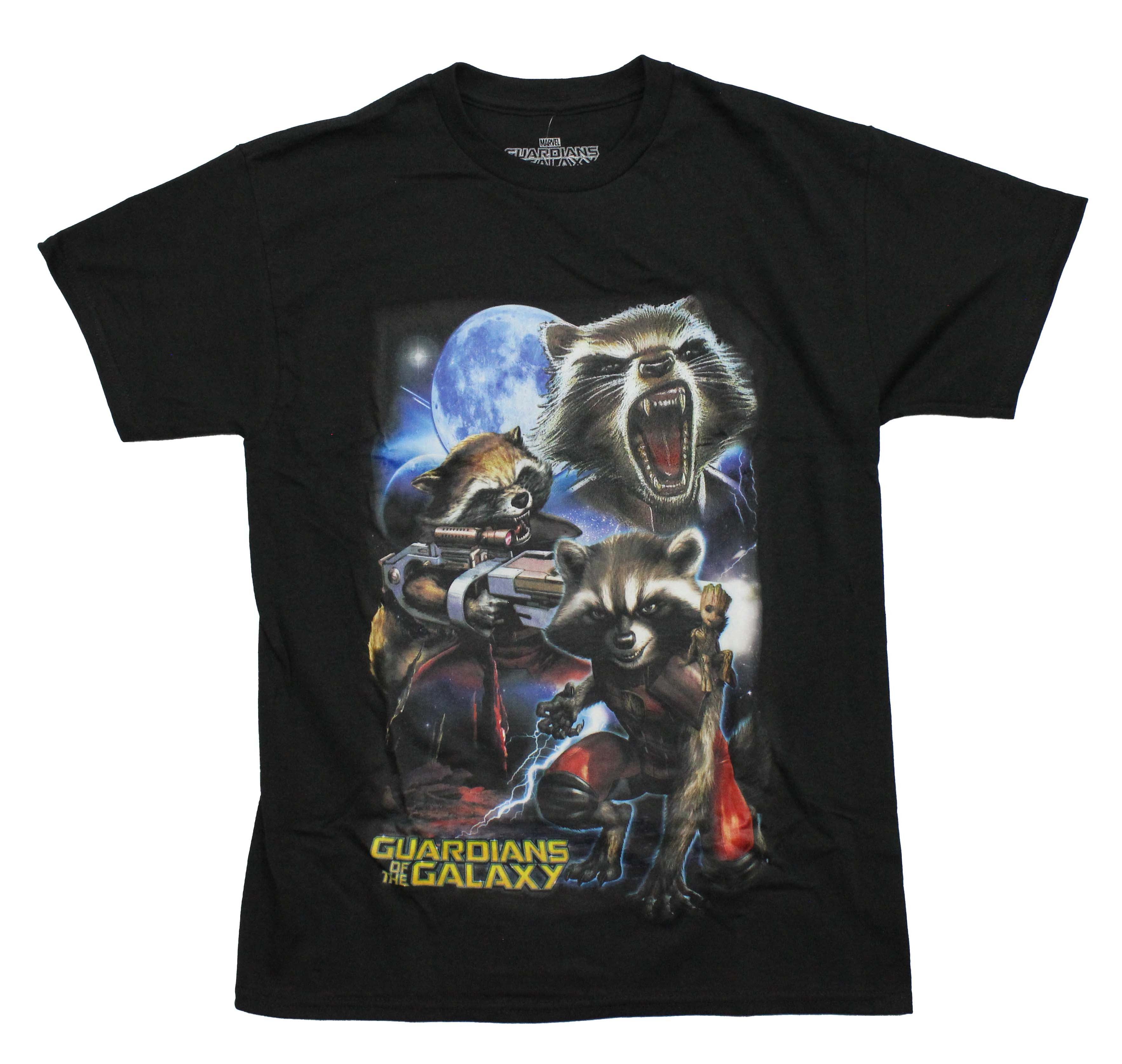 Guardians of the Galaxy Mens T-Shirt - 3 Poses of Rocket Racoon Moon Hoodie, Sweatshirt | CiraTrend.com
