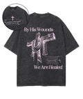 We Are Healed Double Sided Unisex Washed Christian T-shirt Hoodie, Sweatshirt | CiraTrend.com (Image 1)