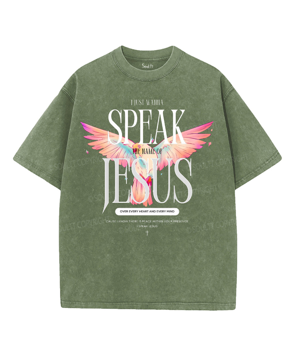 Speak The Name Of Jesus Unisex Washed Christian T-shirt Hoodie, Sweatshirt | CiraTrend.com (Image 5)