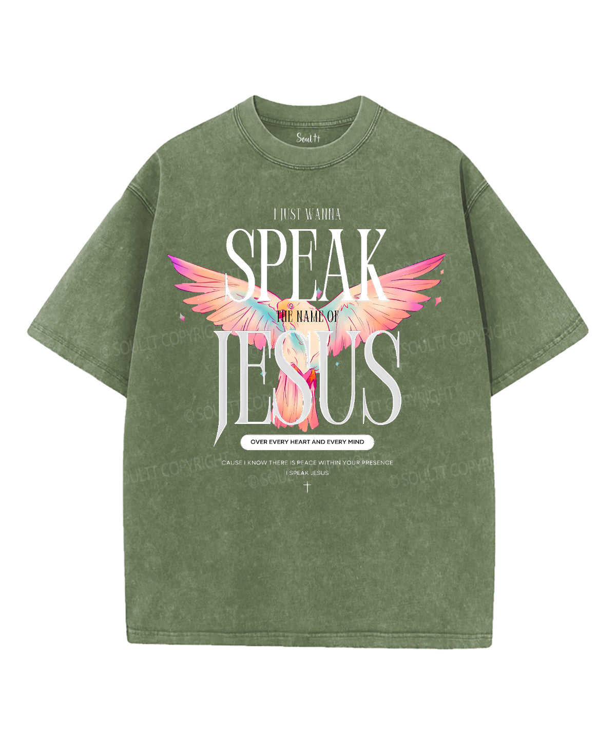 Speak The Name Of Jesus Unisex Washed Christian T-shirt Hoodie, Sweatshirt | CiraTrend.com (Image 5)