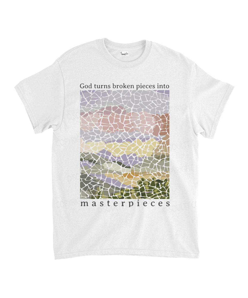 God Turns Broken Pieces Masterpieces Unisex Cotton Christian T-Shirt Hoodie, Sweatshirt | CiraTrend.com (Image 2)