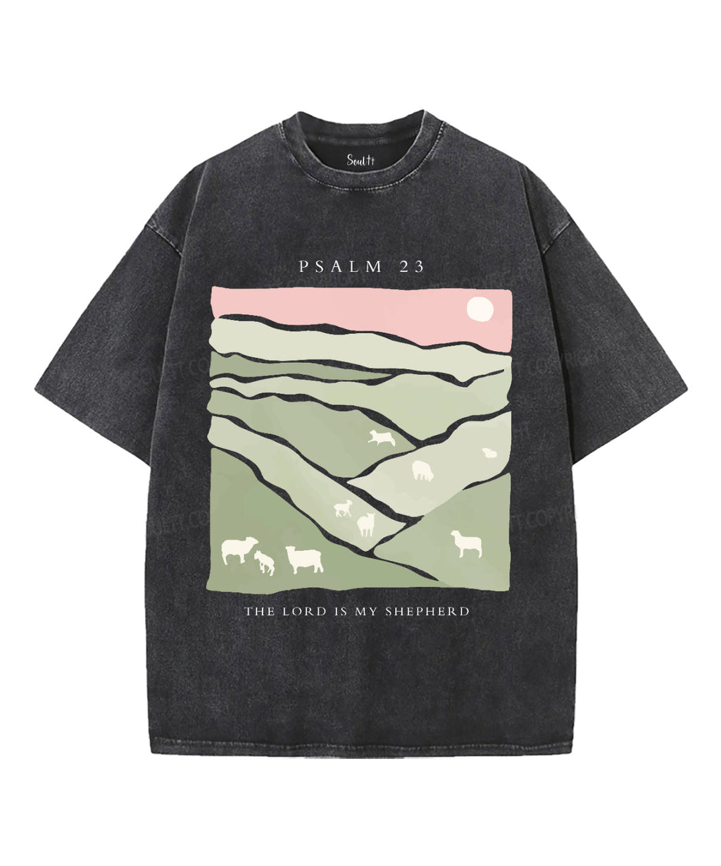The Lord Is My Shepherd Unisex Washed Christian T-shirt Style001 Hoodie, Sweatshirt | CiraTrend.com (Image 1)