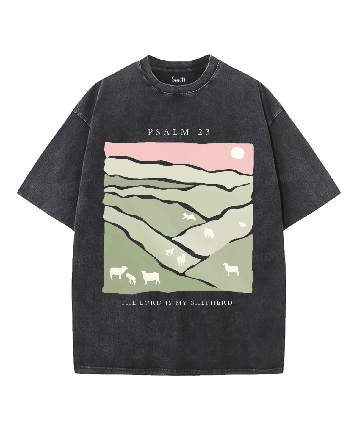 The Lord Is My Shepherd Unisex Washed Christian T-shirt Style001 Hoodie, Sweatshirt | CiraTrend.com (Image 1)
