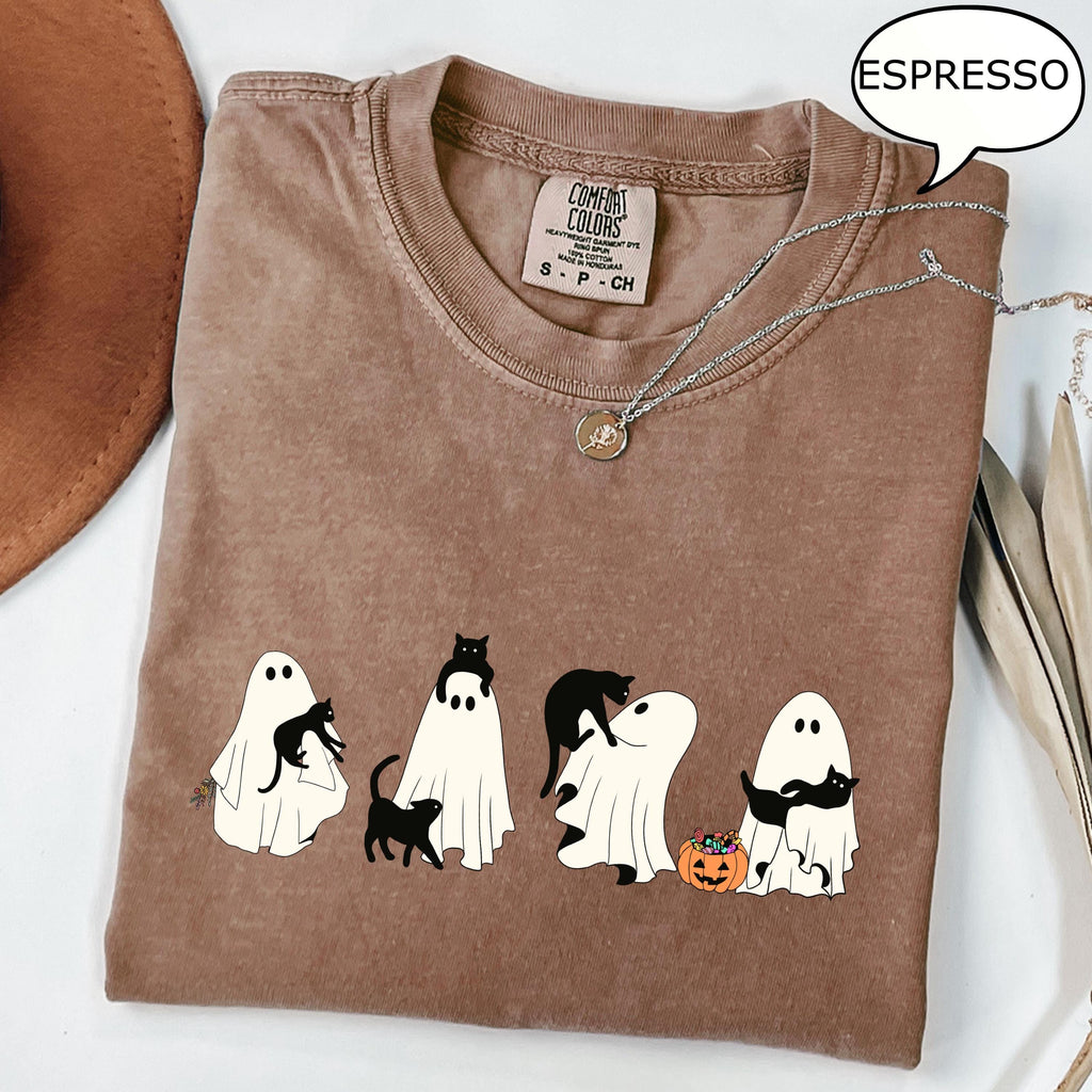 Comfort Colors Ghost Cat Halloween Ghos Halloween Ca Cat Lower Halloween Spooky Season Ca (4)