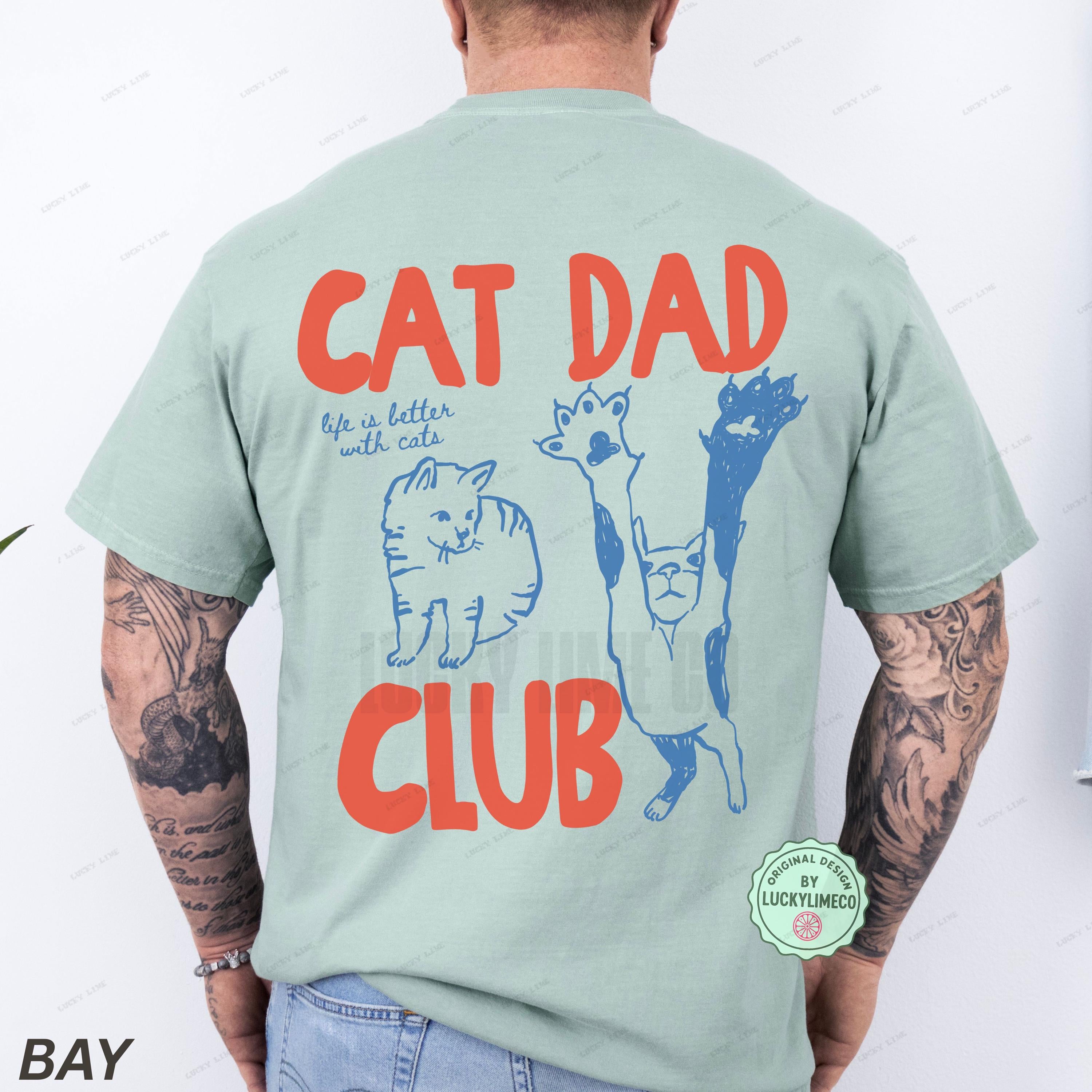 Cat Dad Cat Dad Tee Comfort Colors Cat Dad Club Back Tee Ca Cat Lover Cat Dad Pet Parent (4)