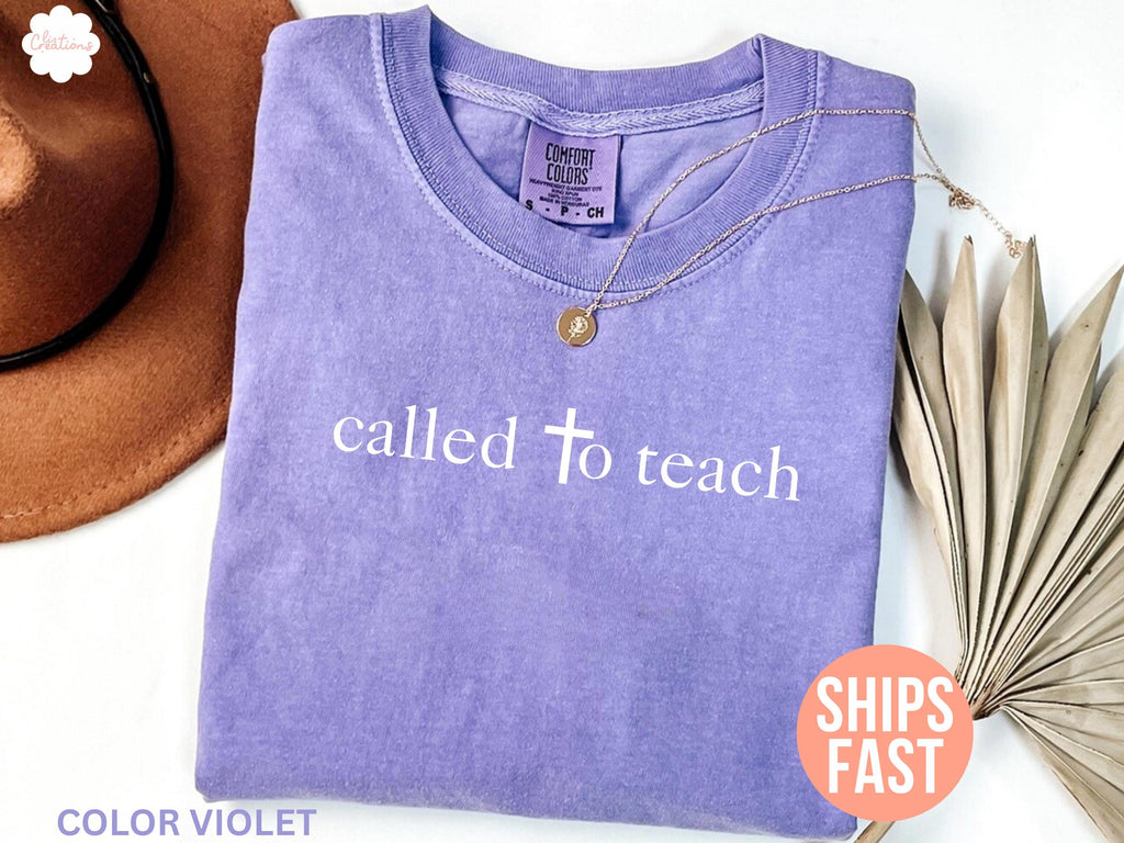 Comfort Colors Christian Teacher Teacher Appreciation Bible School Religious Christian School Minimalist Tee (4)