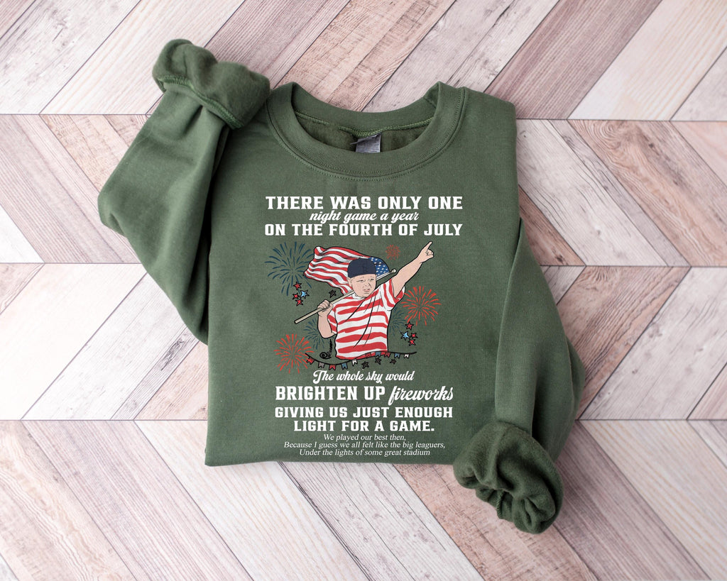 Fourth July Baseball Night Game Tee Retro Americana Fireworks Nostalgic Summer Patriot (4)