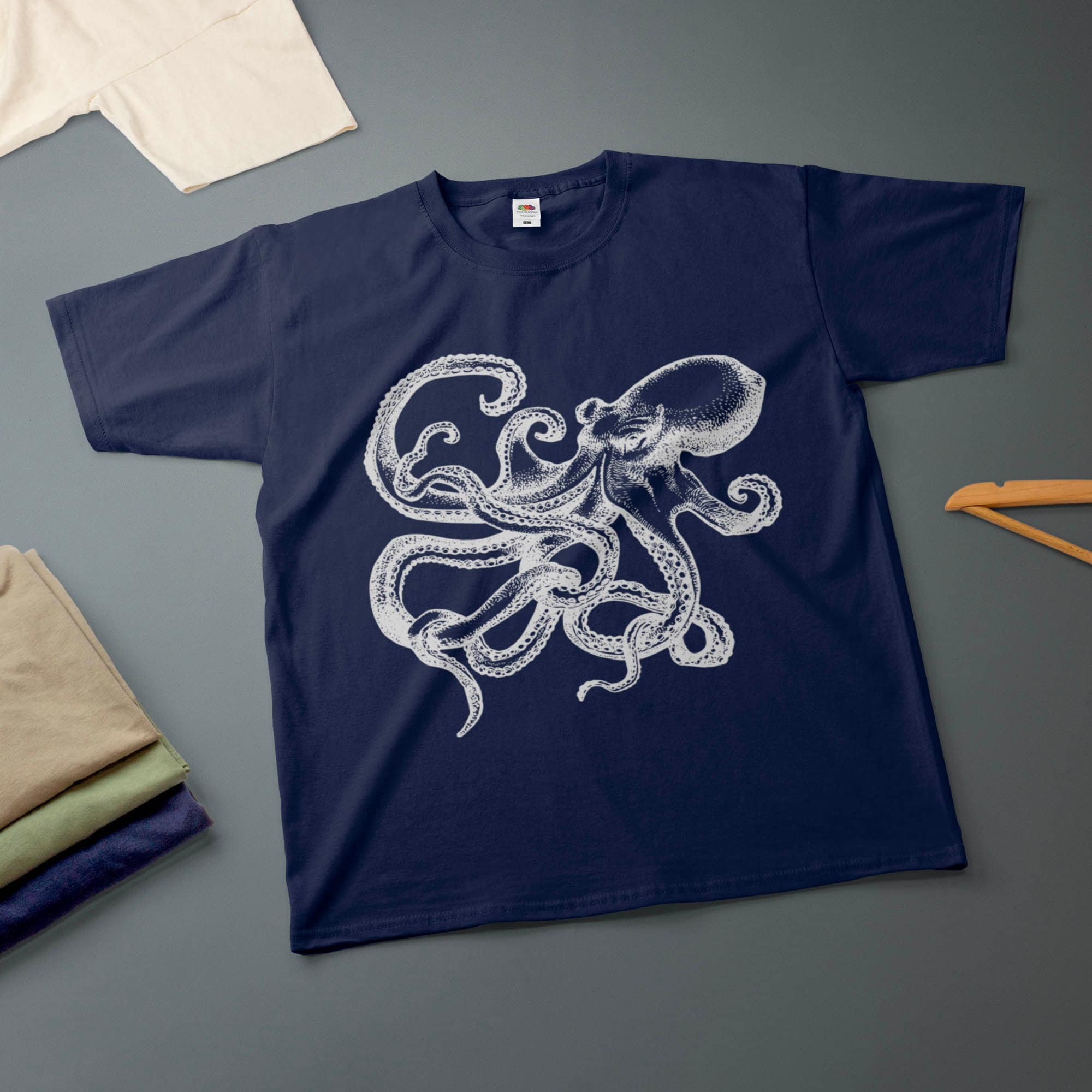 Octopus Ink Drawing Kraken Various Sizes Colours Tee Unisex T-shirt, Sweatshirt, Hoodie (4)