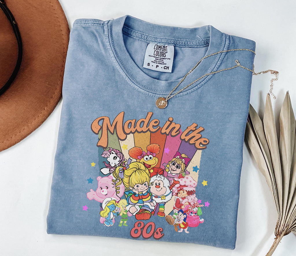 Cartoon Friends Nostalgia Made 80s 80s Y2k Tee 80s Party Rainbow Vintage 1980 Tee Birthday (4)