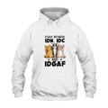 3 Cats Stuck between IDK, IDC and IDGAF Hoodie