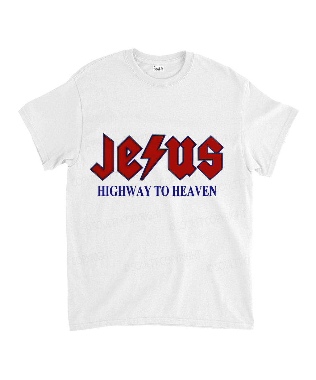 Highway to Heaven Unisex Cotton Christian T-Shirt Hoodie, Sweatshirt | CiraTrend.com (Image 1)