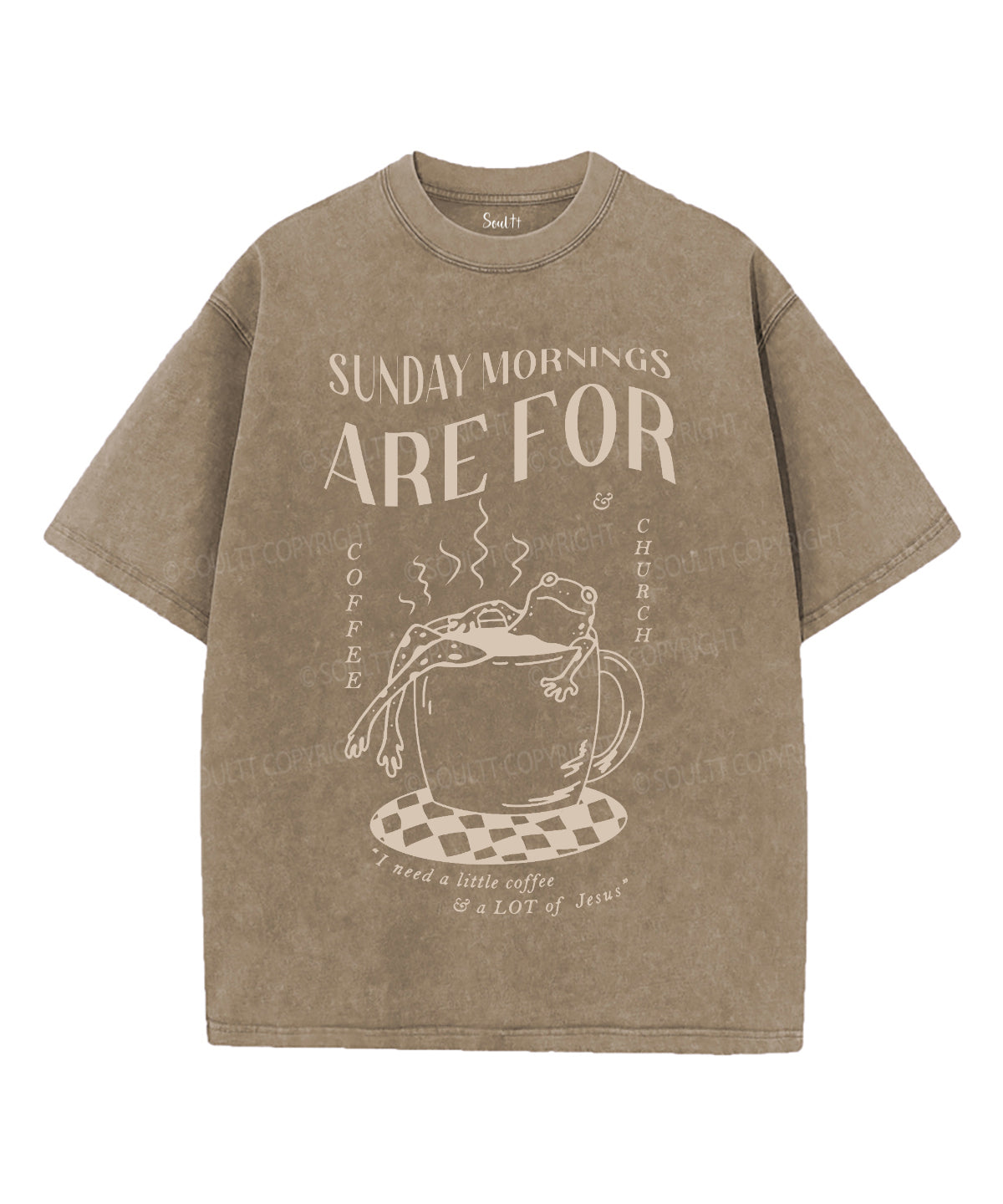 I Need A Little Coffee Unisex Washed Christian T-shirt Hoodie, Sweatshirt | CiraTrend.com (Image 5)