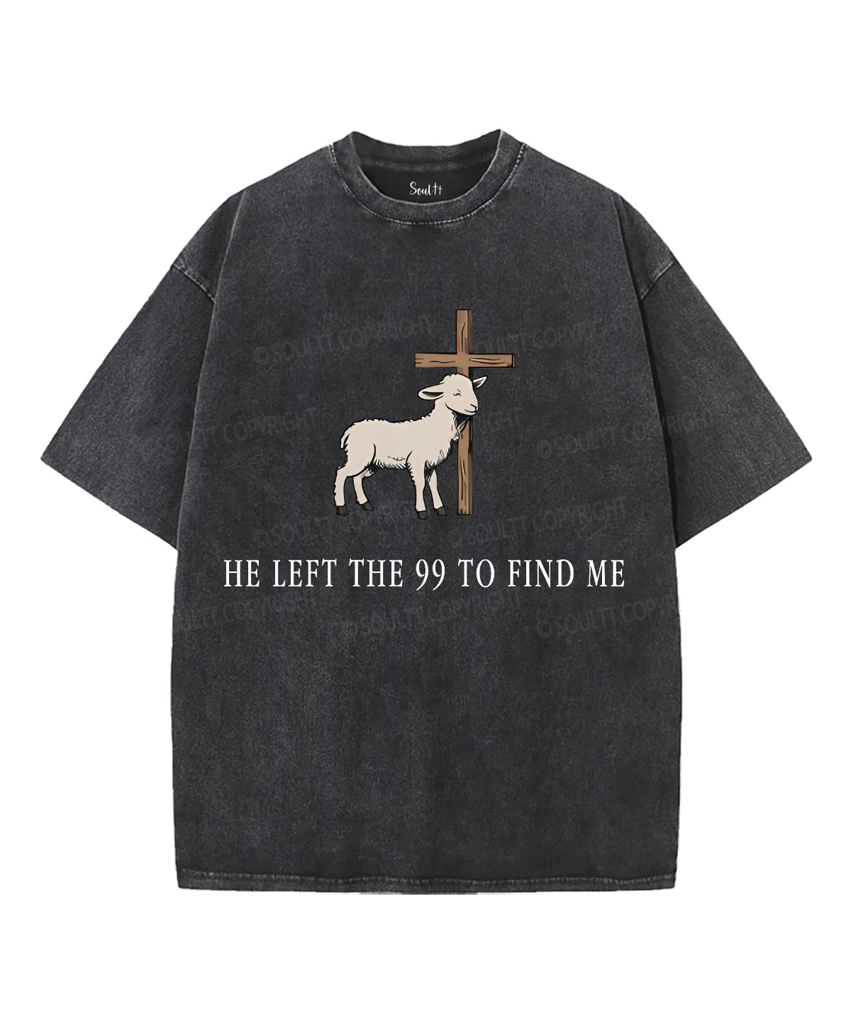 He Left the 99 to Find Me Unisex Washed Christian T-shirt Hoodie, Sweatshirt | CiraTrend.com (Image 2)