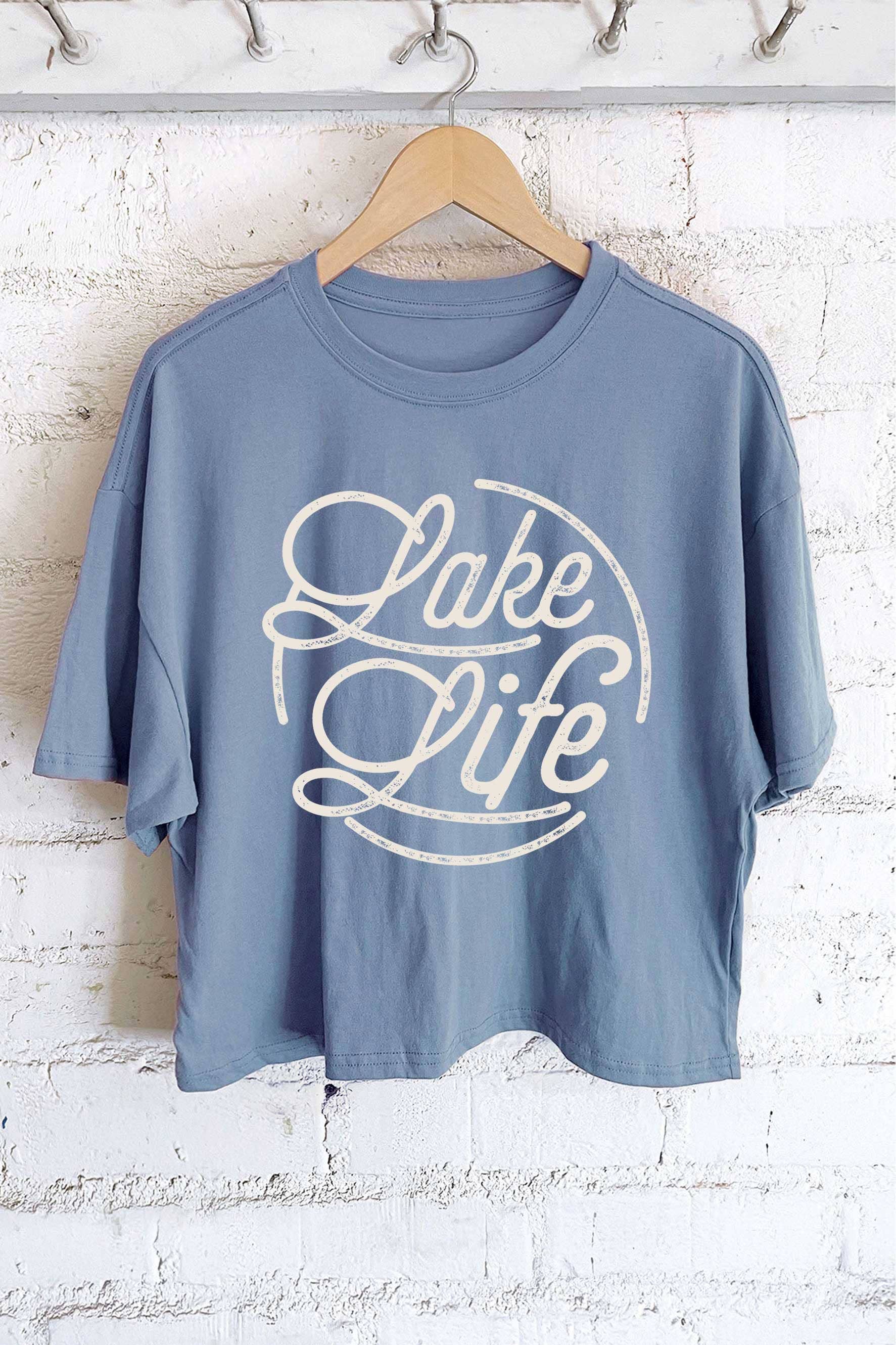 Lake Life Graphic Long Crop Top