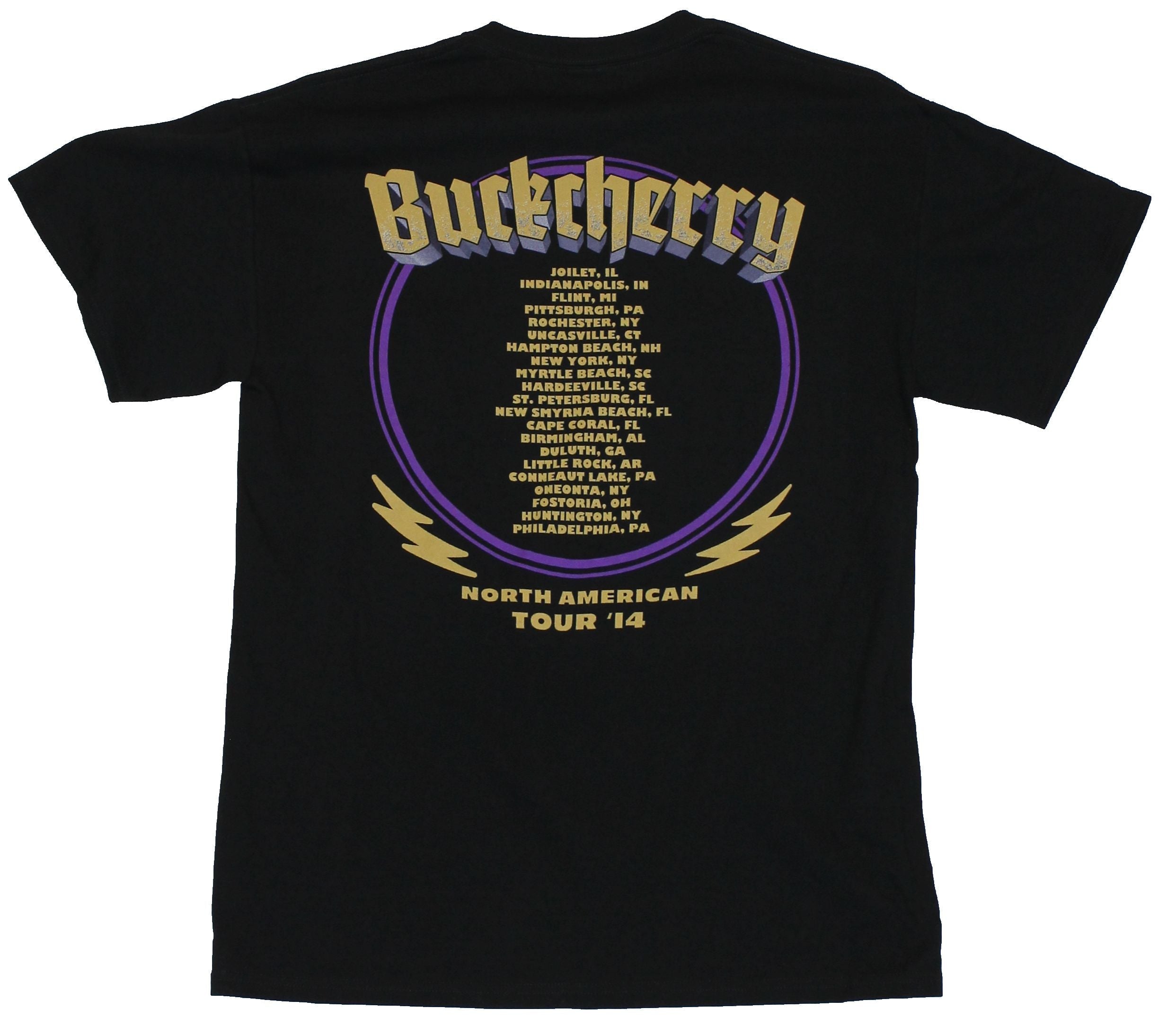 Buckcherry  Mens T-Shirt - 2014 North American Tour Circle Image Hoodie, Sweatshirt | CiraTrend.com (Image 2)