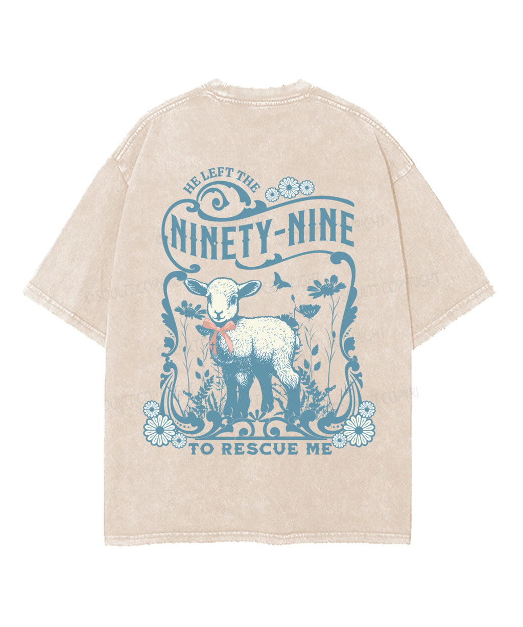 He Left The Ninety-Nine Double Sided Unisex Washed Christian T-shirt Hoodie, Sweatshirt | CiraTrend.com (Image 3)