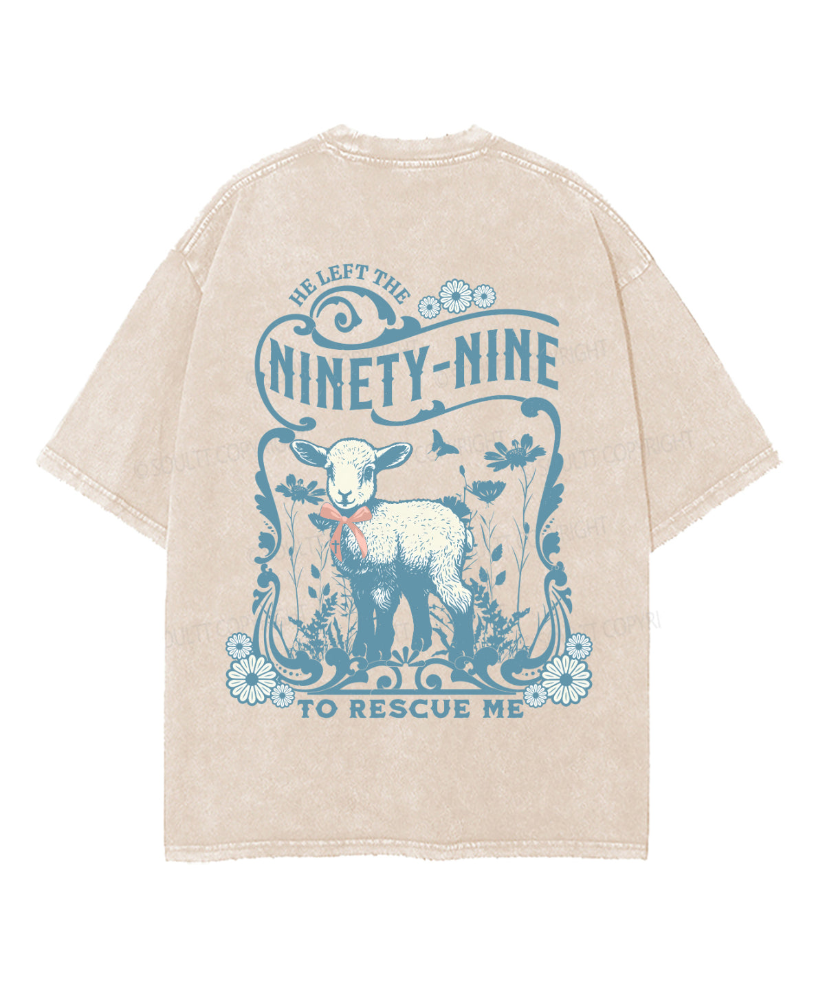 He Left The Ninety-Nine Double Sided Unisex Washed Christian T-shirt Hoodie, Sweatshirt | CiraTrend.com (Image 3)