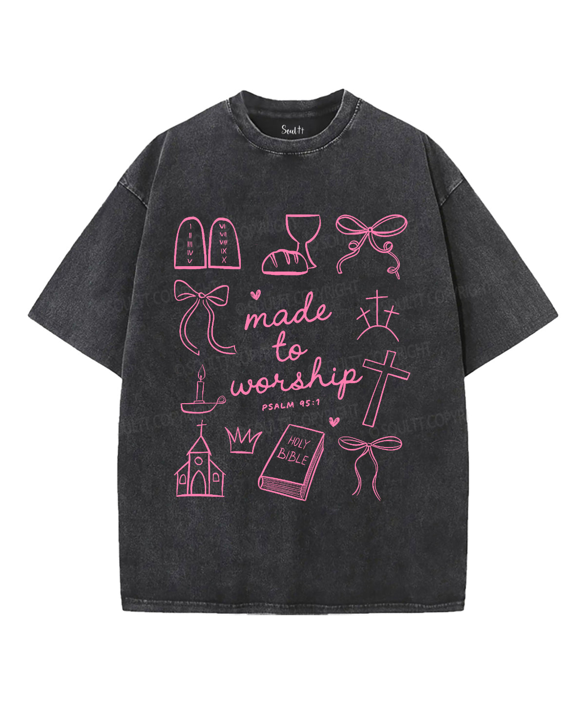Made To Worship Unisex Washed Christian T-shirt Hoodie, Sweatshirt | CiraTrend.com (Image 1)