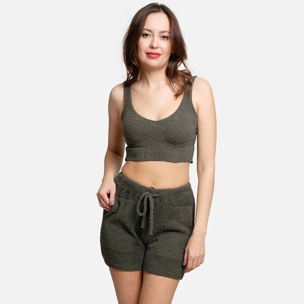 Women's Solid V-Neck Crop Top