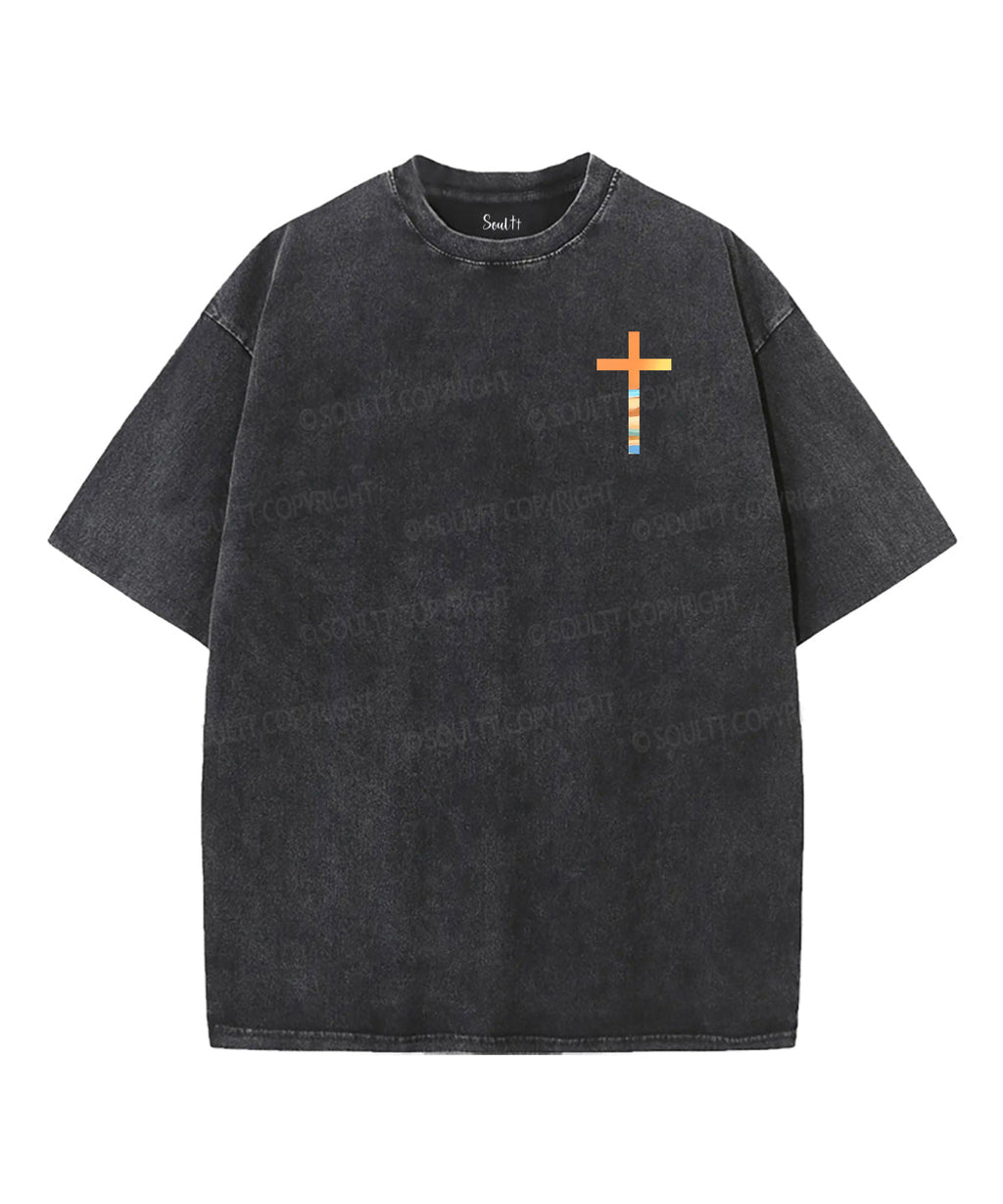 Mightier Than the Waves Double Sided Unisex Washed Christian T-shirt Hoodie, Sweatshirt | CiraTrend.com (Image 2)