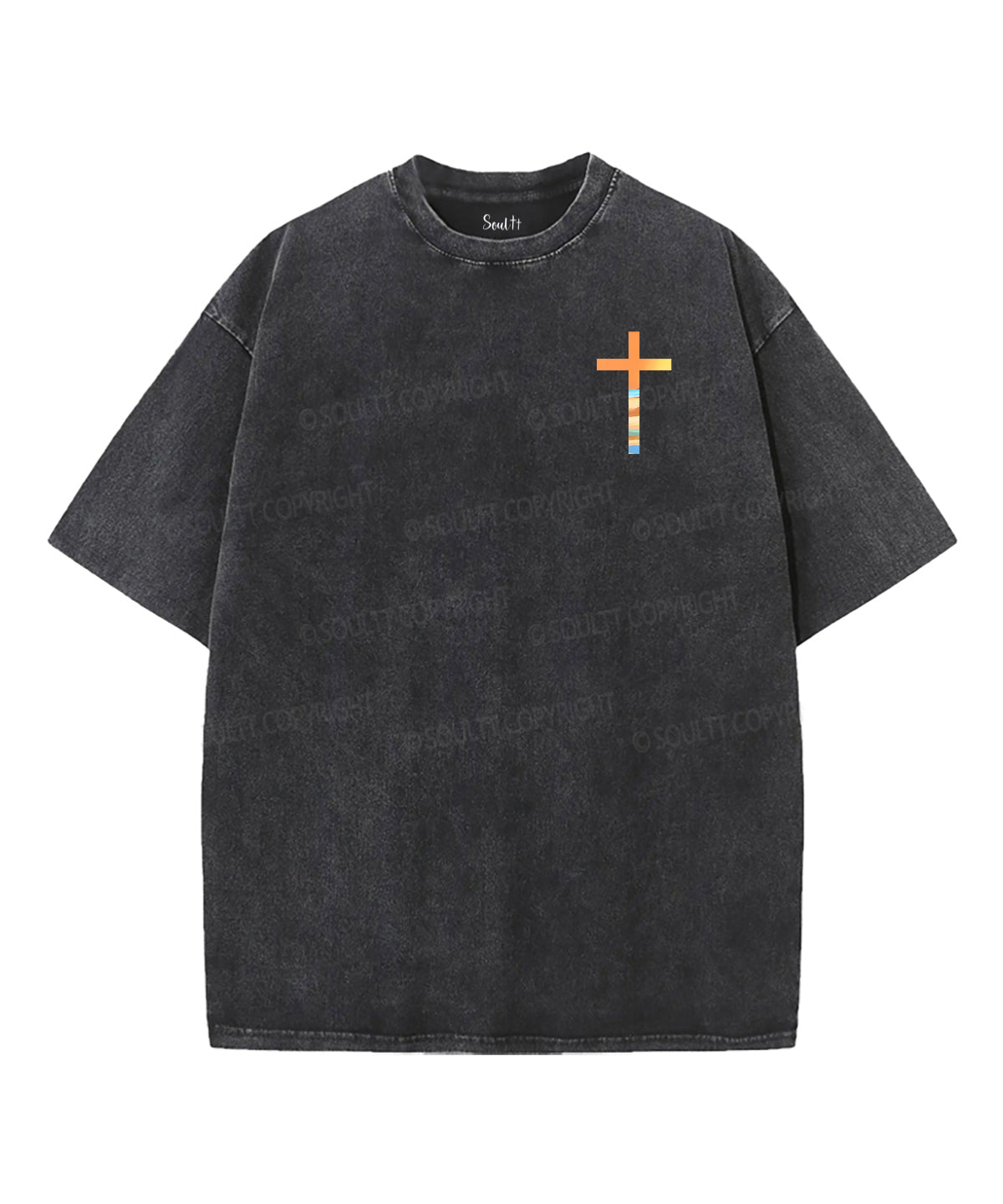 Mightier Than the Waves Double Sided Unisex Washed Christian T-shirt Hoodie, Sweatshirt | CiraTrend.com (Image 2)
