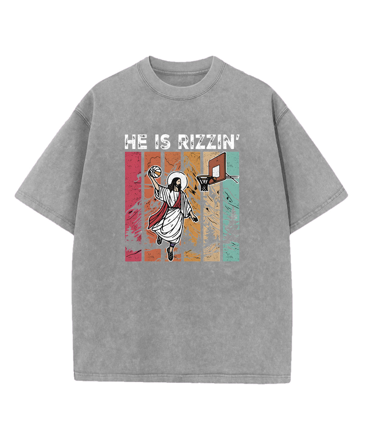 He is Rizzin' Washed Christian T-shirt Hoodie, Sweatshirt | CiraTrend.com (Image 3)