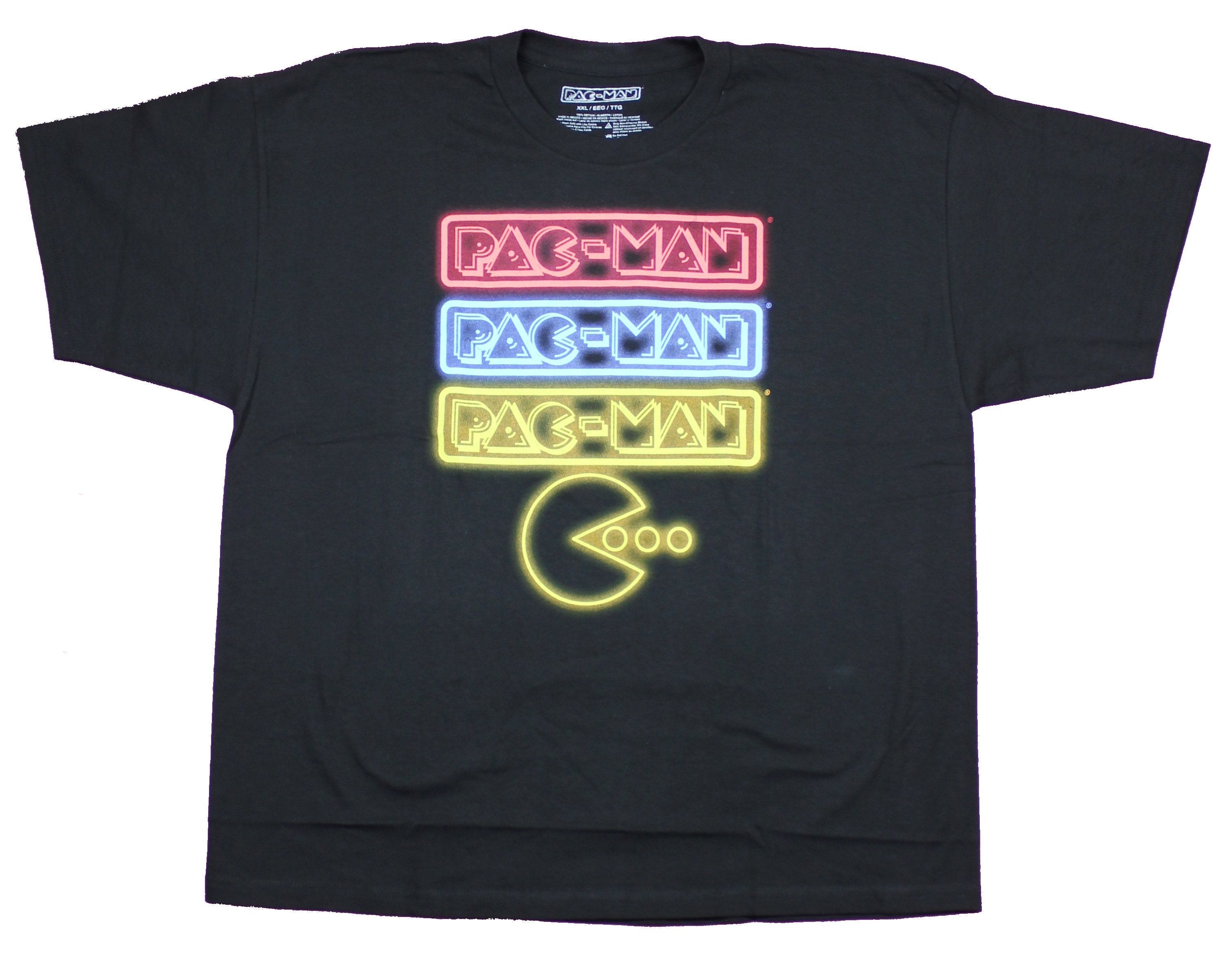 Pac-Man Mens Long T-Shirt  - Neon Repeated Name Sign Style Hoodie, Sweatshirt | CiraTrend.com