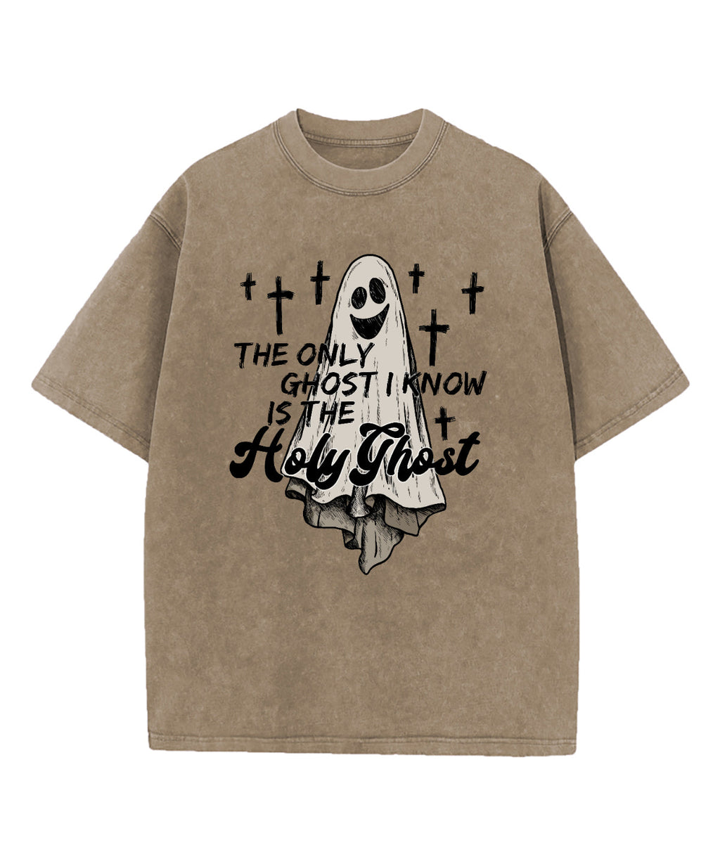 The Only Ghost Is Holy Ghost Washed Christian T-shirt Hoodie, Sweatshirt | CiraTrend.com (Image 5)