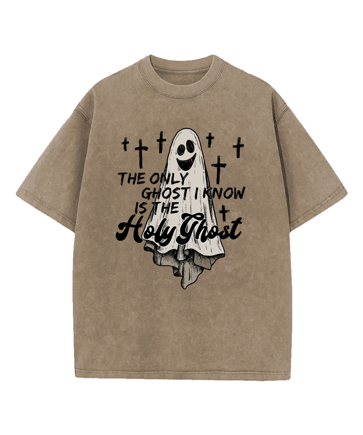 The Only Ghost Is Holy Ghost Washed Christian T-shirt Hoodie, Sweatshirt | CiraTrend.com (Image 5)