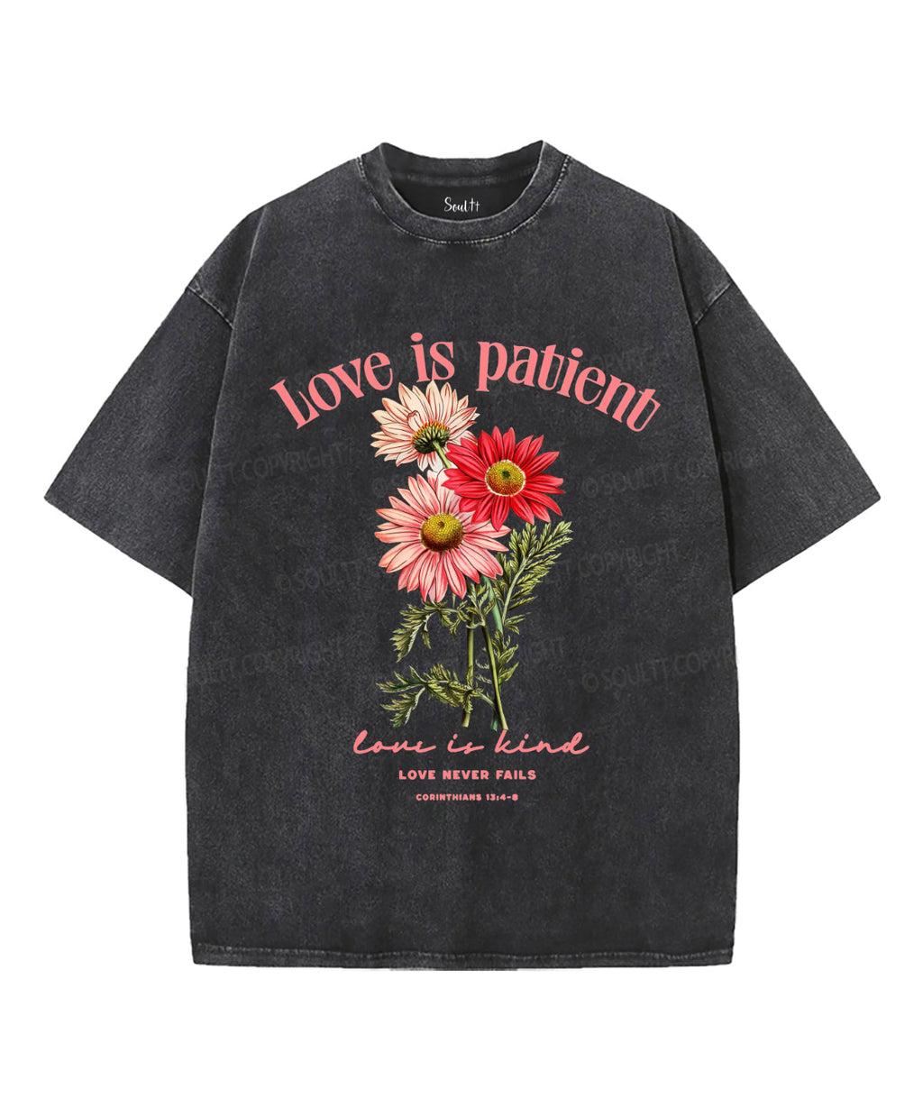 Love Is Patient Unisex Washed Christian T-shirt Hoodie, Sweatshirt | CiraTrend.com (Image 2)